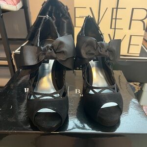 White House Black Market Black Bow Heels